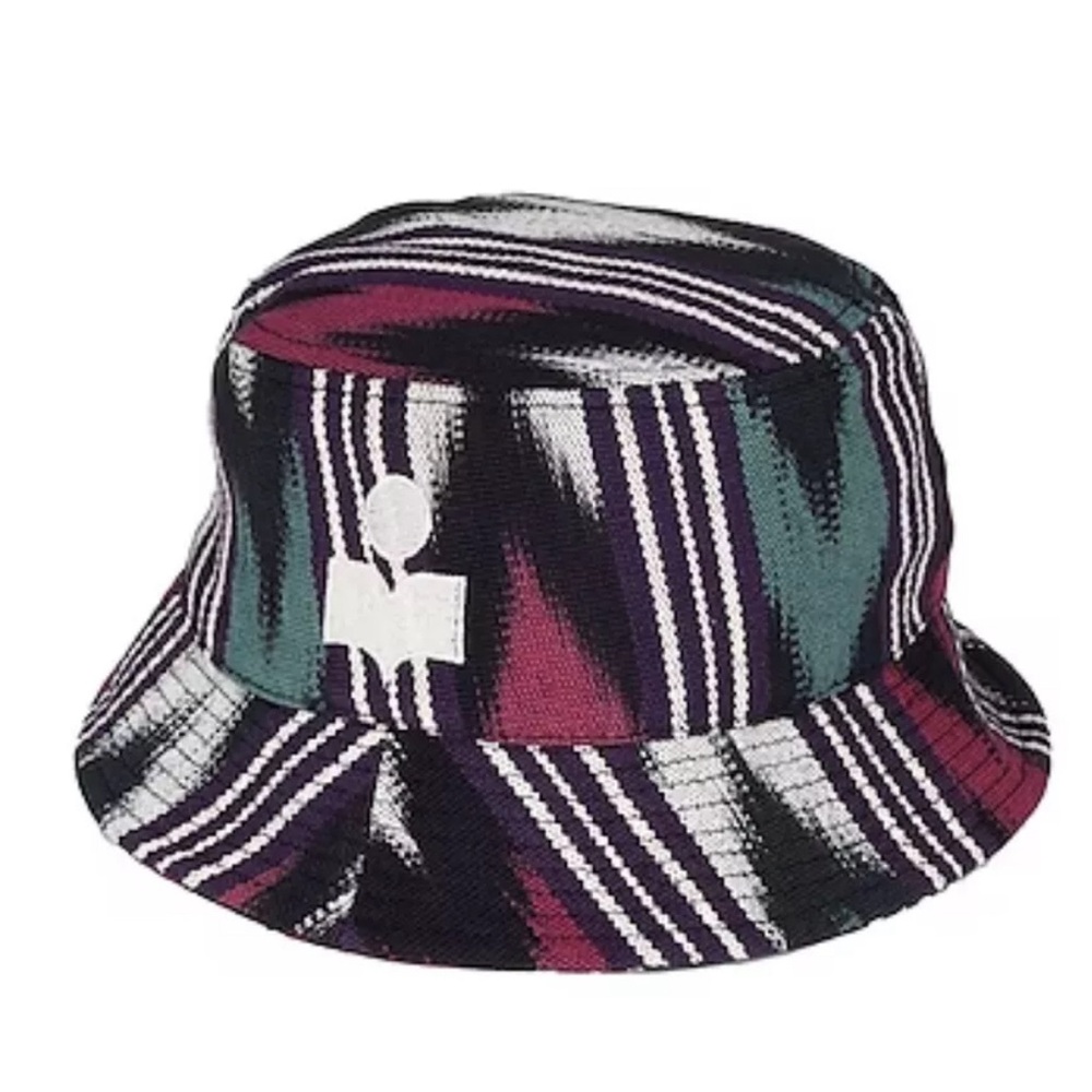 Isabel Marant Purple, Teal & White Striped Bucket Hat - Picture 8 of 8